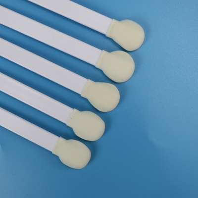 Swabs a punta di schiuma a base di bastoncini bianchi PP usa e getta Swabs a testa di schiuma a base di spugna rotonda