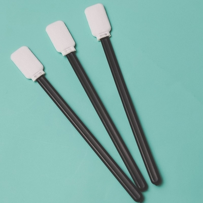 Manico nero Dacron Stick Piatto quadrato Sala pulita Polyester Swab 714 Lint Free