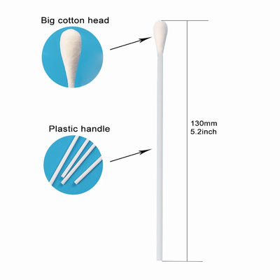 130 mm di cotone sterile tamponi usa e getta EO sterilizzati per la raccolta dei campioni maniglia cava