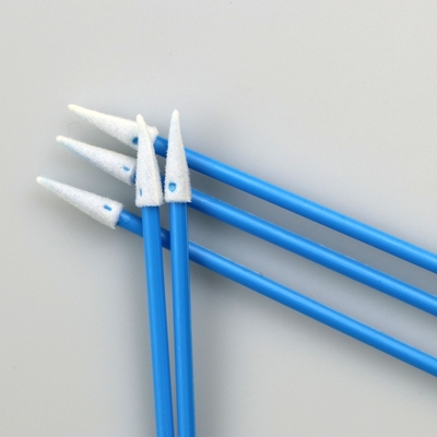 Testa di spugna affilata punteggiata 76mm Swabs di schiuma Maniglia blu per la pulizia di precisione