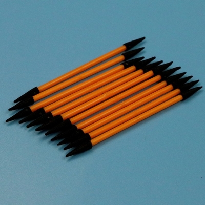 TX750 Lint Free Orange Handle Mini Sponge Stick a doppia punta Swab di schiuma da stanza pulita per la pulizia dettagliata