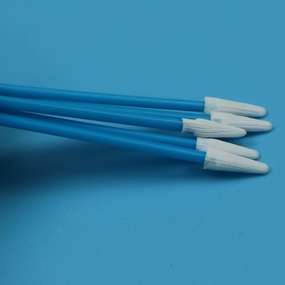 Swab a punta di poliestere a maglia a doppio strato libero da lince Swab a stanza pulita a punta piccola con maniglia blu