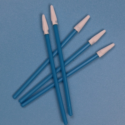 Swab a punta di poliestere a maglia a doppio strato libero da lince Swab a stanza pulita a punta piccola con maniglia blu