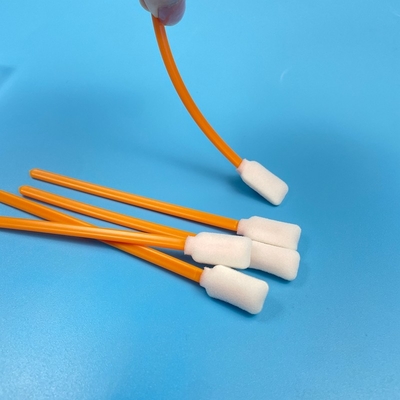 Swab di pulizia multiuso da 5 pollici di colore arancione Punti di schiuma rettangolari Maniglie in PP resistenti Disegno non spargente