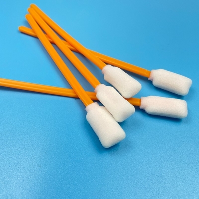 Swab di pulizia multiuso da 5 pollici di colore arancione Punti di schiuma rettangolari Maniglie in PP resistenti Disegno non spargente