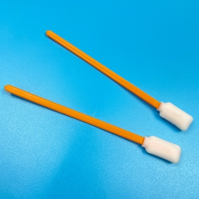 Colore arancione Swabs a punta di schiuma Testa rettangolare Solid PP Handle Lint Swabs Free
