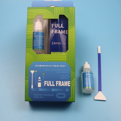 2 in 1 Lint Free Camera Cleaner Microfiber Sensor Swab Full Frame Camera Cleaning Kit con liquido