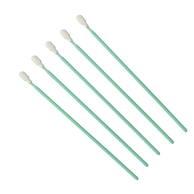 TX761 Swab di pulizia ottica senza lingotti e bastoncino verde di poliestere
