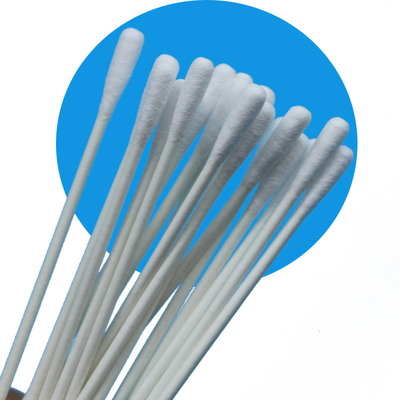 Bastone di carta ecologico 3,2 mm Piccolo Qtips rotondo Sala pulita Swab di cotone con doppia testa