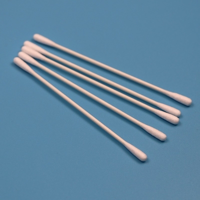 Bastone di carta ecologico 3,2 mm Piccolo Qtips rotondo Sala pulita Swab di cotone con doppia testa