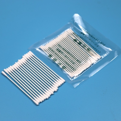 Bastone di carta ecologico 3,2 mm Piccolo Qtips rotondo Sala pulita Swab di cotone con doppia testa