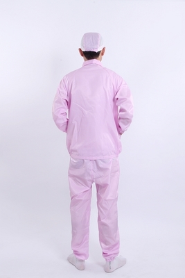 Top e pantaloni separati con colletto a lancia antistatici, approvati per camera bianca, per ambienti controllati, in bianco / blu / rosa / nero