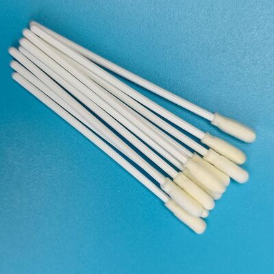 8cm Disposable White PP Stick Sterile Foam Tip Swab Superficie Sampling Swab Oral Swab Raccolta campioni Swab con imballaggio individuale