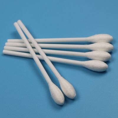 Bastoncini di cotone con testa grande e rotonda in PP rigido da 100 mm per uso medico, Qtips, applicatori con tampone di cotone per laboratorio