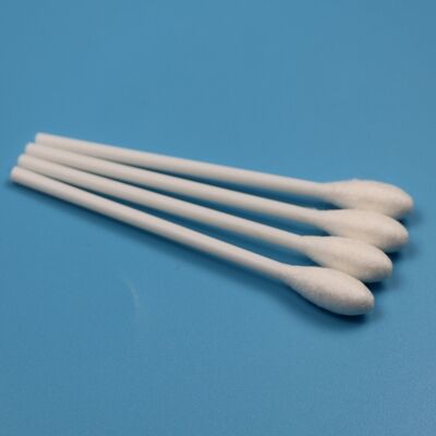 Bastoncini di cotone con testa grande e rotonda in PP rigido da 100 mm per uso medico, Qtips, applicatori con tampone di cotone per laboratorio