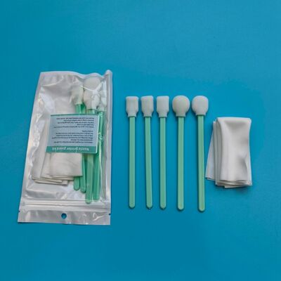 Kit tampone per dettagli con manico verde privo di pelucchi, tampone in spugna morbida, punta in schiuma. Kit di pulizia della stampante con salviette in poliestere