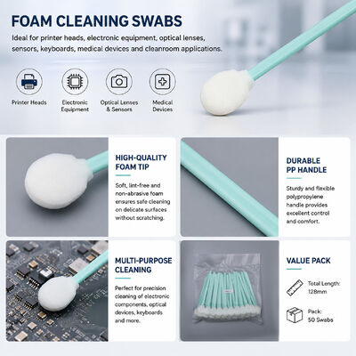 Swab di schiuma ad alta assorbimento TX708 Compatibile con la fotocamera della stampante per la pulizia di precisione dell'elettronica 128 mm