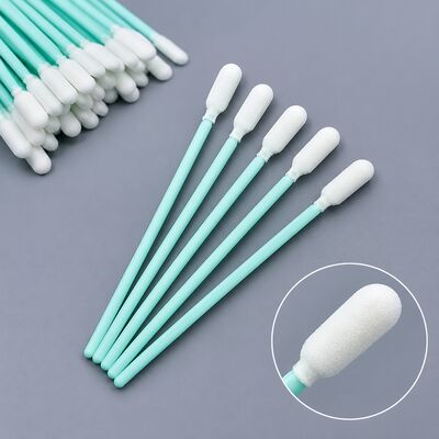 6mm Spuma Rotonda Punta Swab pulizia Con robusto manico verde Lint Libero Applicatore di pulizia di precisione Lunghezza 100mm