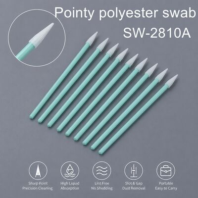 Swab di poliestere a punta tagliente per l'elettronica Lenti ottiche Pcb Tastiera di pulizia di lacune Alto assorbimento 75mm