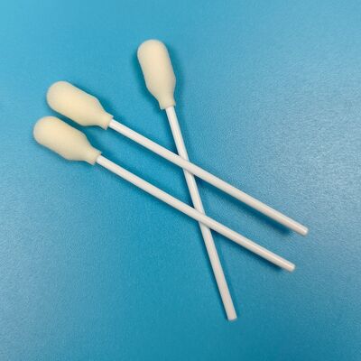Copertina di schiuma da bastoncino in PP bianco usa e getta di cotone Spugna di bastoncino di schiuma di punta di tampone per test medici