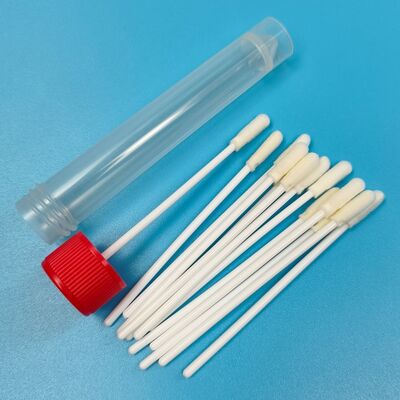 Tampone monouso in PP bianco monouso da 8 cm Tampone con punta in schiuma sterile Kit VTM Test influenzale Tampone orale Tampone per test ambientali Tampone di campionamento superficiale