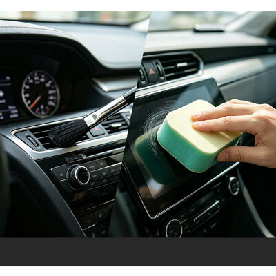 Kit di tamponi in schiuma per pulizia di precisione portatile Kit di tamponi per dettagli Kit di pulizia per auto con spazzola in spugna