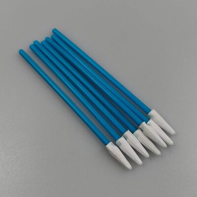 Tampone senza pelucchi con manico blu Mini tampone in poliestere a punta Tampone per pulizia di precisione per camere bianche