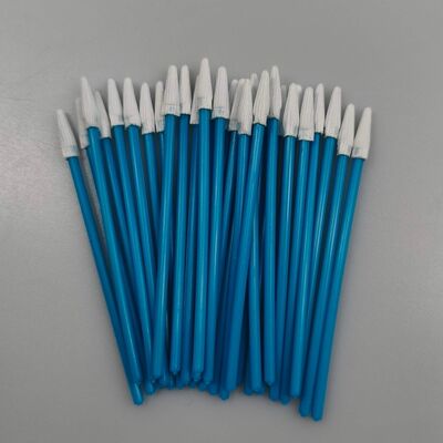 Tampone senza pelucchi con manico blu Mini tampone in poliestere a punta Tampone per pulizia di precisione per camere bianche