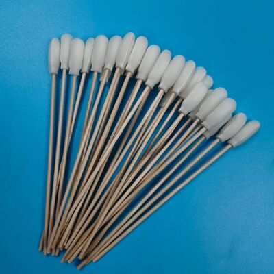 720 High Absorbency Foam Cover Cotton Cleanroom Swab for Lab Lint ree Sponge Foam Swab with Wooden Stick 