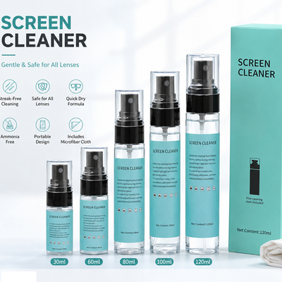 Detergente per elettronica senza aloni da 30 ml a 120 ml - con panno per monitor da gioco, visore VR e occhiali smart