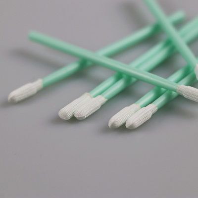 Tamponi eliminabili del poliestere della maniglia verde industriale di fabbricazione della Cina per elettronica
