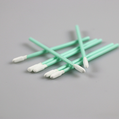 Tamponi eliminabili del poliestere della maniglia verde industriale di fabbricazione della Cina per elettronica