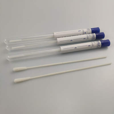 Kit di tamponi nasali/orali NP sterili tamponi di cotone avvolti individualmente con tubo di trasporto in PP OEM bianco