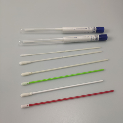Kit di tamponi nasali/orali NP sterili tamponi di cotone avvolti individualmente con tubo di trasporto in PP OEM bianco
