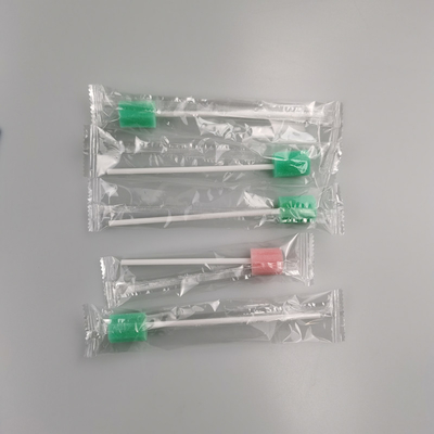 Tamponi per l'igiene orale con codice colore confezionati singolarmente, punte in spugna rotonda a forma di fiore, verde/rosa, per uso medico e domestico, certificato SGS