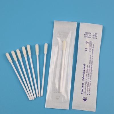 Singolo tampone avvolto della raccolta di esemplare di 8cm, tampone del naso di PCR