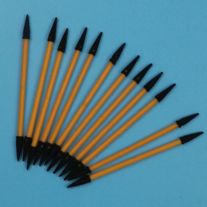 TX750 Lint Free Orange Handle Mini Sponge Stick a doppia punta Swab di schiuma da stanza pulita per la pulizia dettagliata
