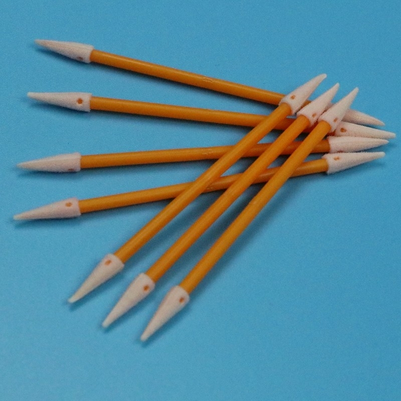 TX750 Mini Swab Spugna a doppia estremità Compresso Swab di schiuma dettagliato in piccola stanza pulita con bastoncino arancione