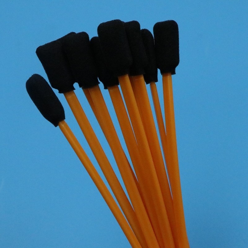 5" Spugna nera senza lingotti Orange Stick Rectangular Cleanroom Swab di schiuma per la pulizia della stampante