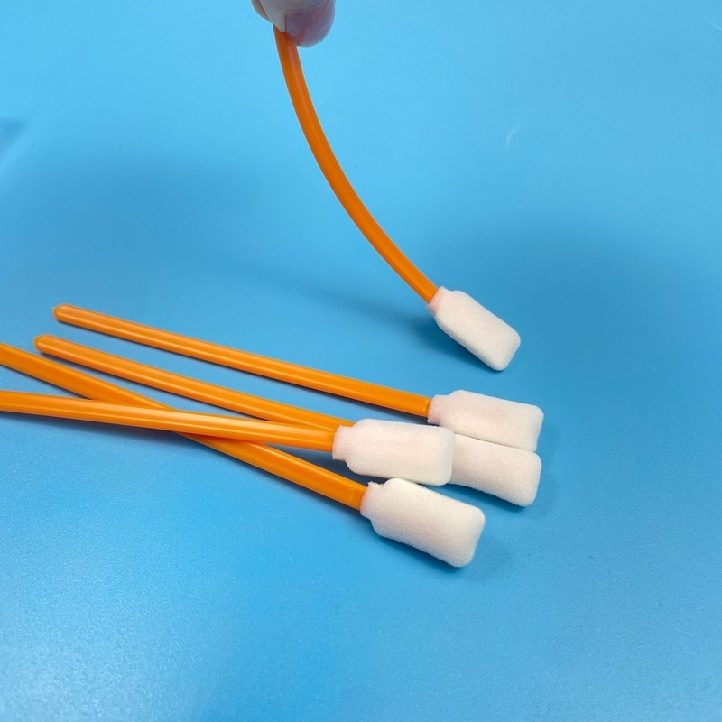 Swab di pulizia multiuso da 5 pollici di colore arancione Punti di schiuma rettangolari Maniglie in PP resistenti Disegno non spargente