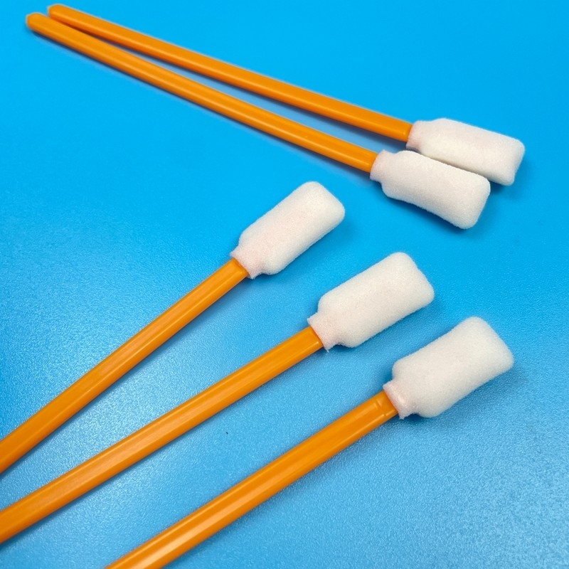 Swab di pulizia di alta visibilità di colore arancione Maniglia in PP resistente con testa di schiuma priva di lino