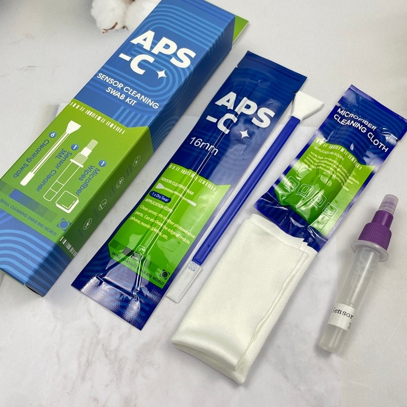 Kit di pulizia del sensore della fotocamera APS-C da 16 mm Swabs 3-in-1 confezionati singolarmente Strumenti di pulizia CMOS / CCD