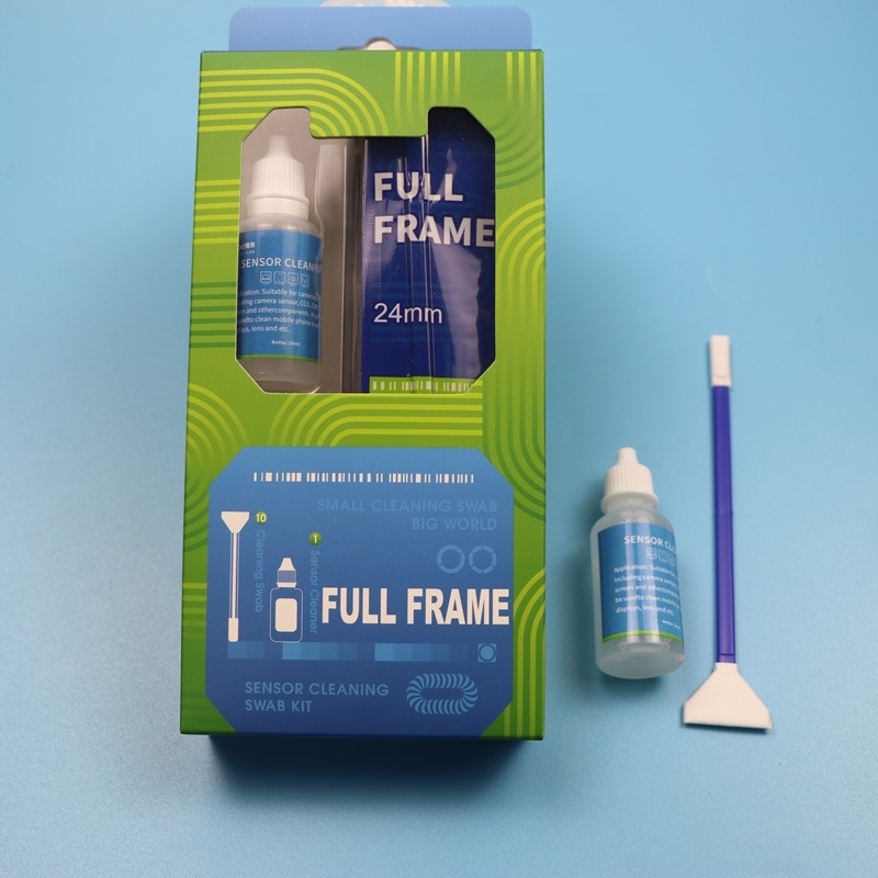 2 in 1 Lint Free Camera Cleaner Microfiber Sensor Swab Full Frame Camera Cleaning Kit con liquido