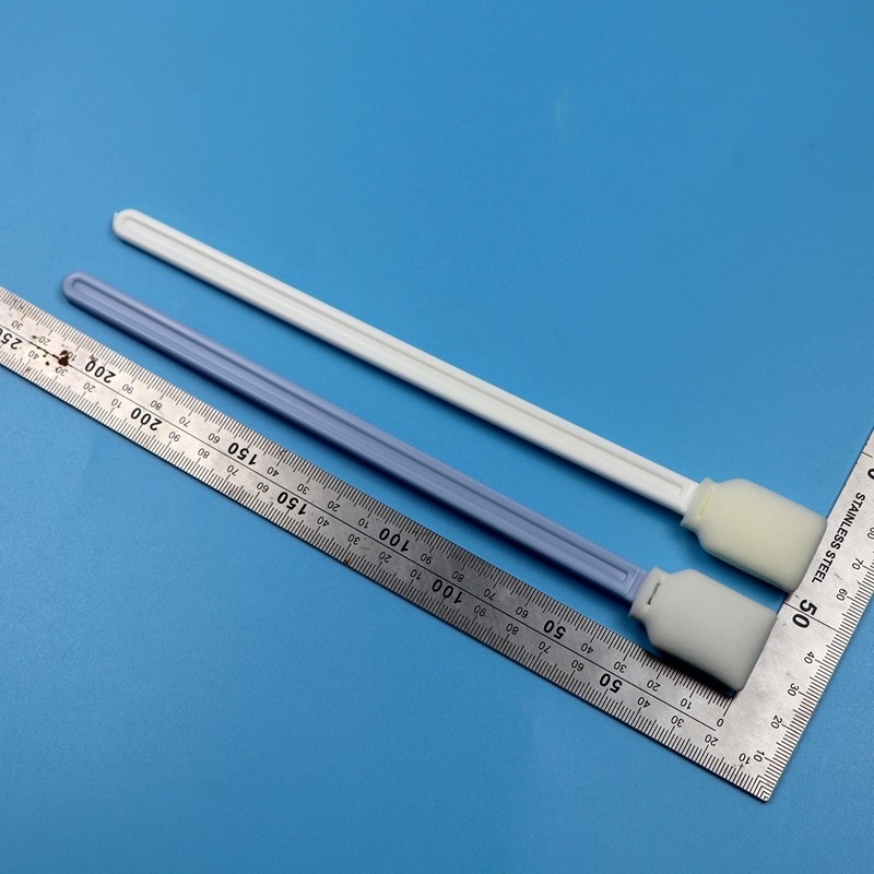 228mm Lint Free Bianco Extra Long Handle Rectangular Cleanroom Swab Stampa UV Swab di schiuma per la pulizia