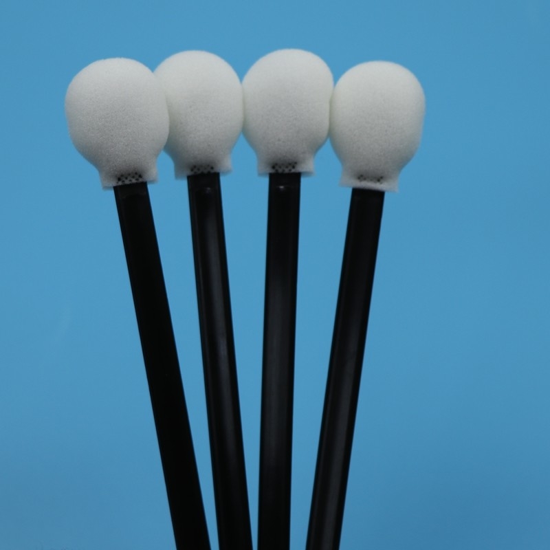 708 Lint Free Black Handle Circular Sponge Stick Cleanroom Swab Car Care Lollipop Swab di schiuma