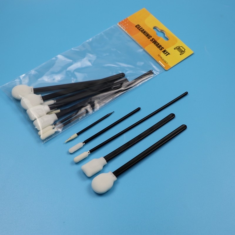 Spugna portabile senza lingotti Swab dettagliato Precisione cura pulizia cura spuma Swab con maniglia nera