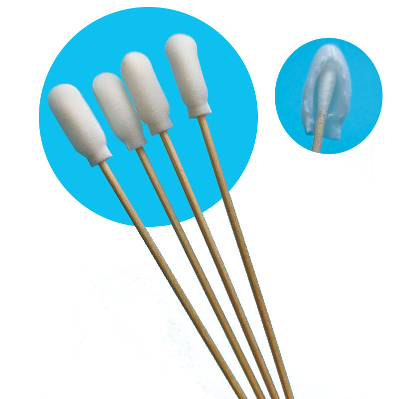 720 Applicatori con tampone di cotone con copertura in schiuma e bastoncino di legno biodegradabile - Tampone di pulizia di precisione per laboratori