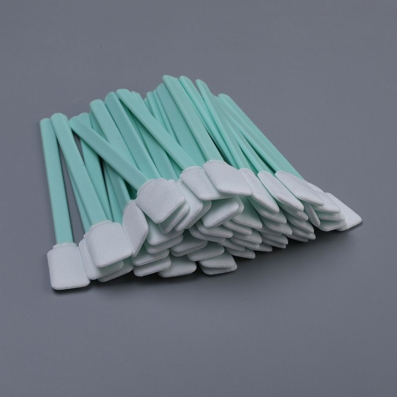 Swab di pulizia in poliestere a doppio strato Testa rettangolare piatta 15 mm Swab di pulizia elettronico senza lino 125 mm 100 pcs