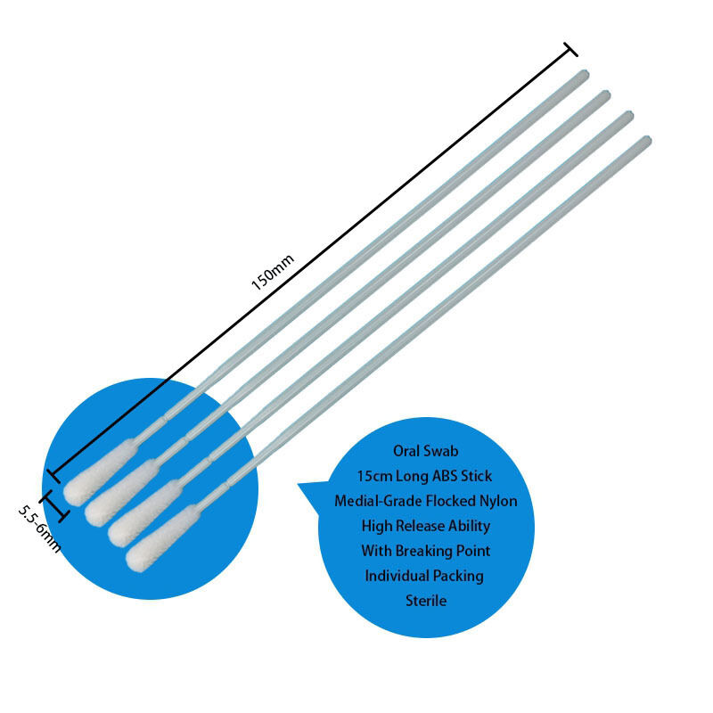 Swab di campionamento in nylon a gomma ABS usa e getta Swab orale sterile di raccolta di campioni Swab con imballaggio individuale