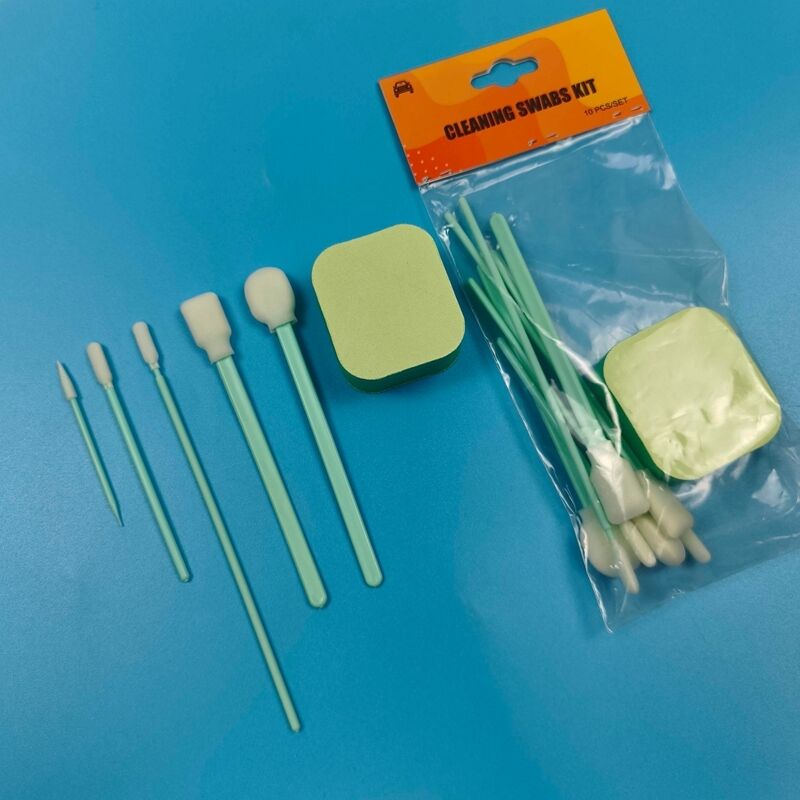 Kit tampone per dettagli in micro spugna portatile con manico verde Kit tampone per pulizia di precisione Kit per pulizia auto